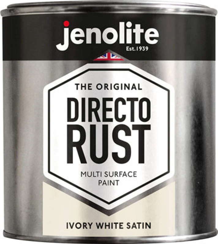 Image of Jenolite Directorust All-in-One Multi Surface Paint - Ivory White Satin - 1L