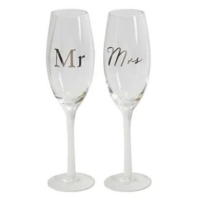 image of Amore By Juliana Champagne Flute Set - Mr & Mrs