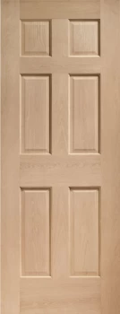 Image of Wickes Ludlow Internal 6 Panel Oak Veneer Door - 1981 x 686mm