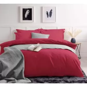 Image of Easy Care Minimum Iron Duvet Cover Double Red