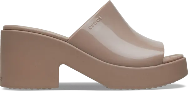 Image of Crocs Women Brooklyn High Shine Heel Sandals Latte 7