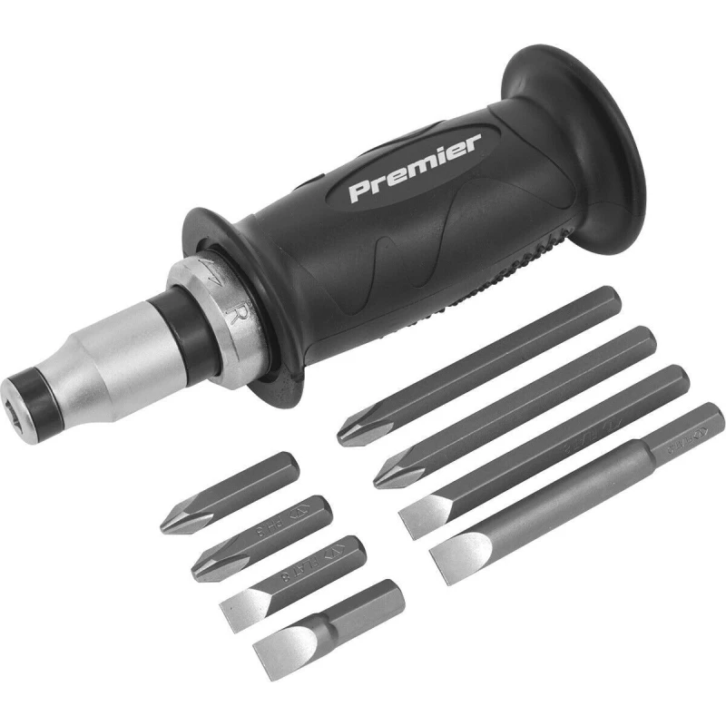 Image of Loops 10 PACK Impact Driver Set - Manual Tight Screw Remover Hammer Strike Hand Guard Multi