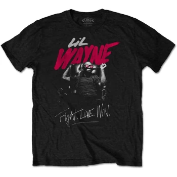 Image of Lil Wayne - Fight, Live, Win Unisex Large T-Shirt - Black