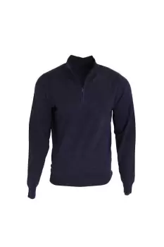 Image of 1 4 Zip Neck Knitted Sweater