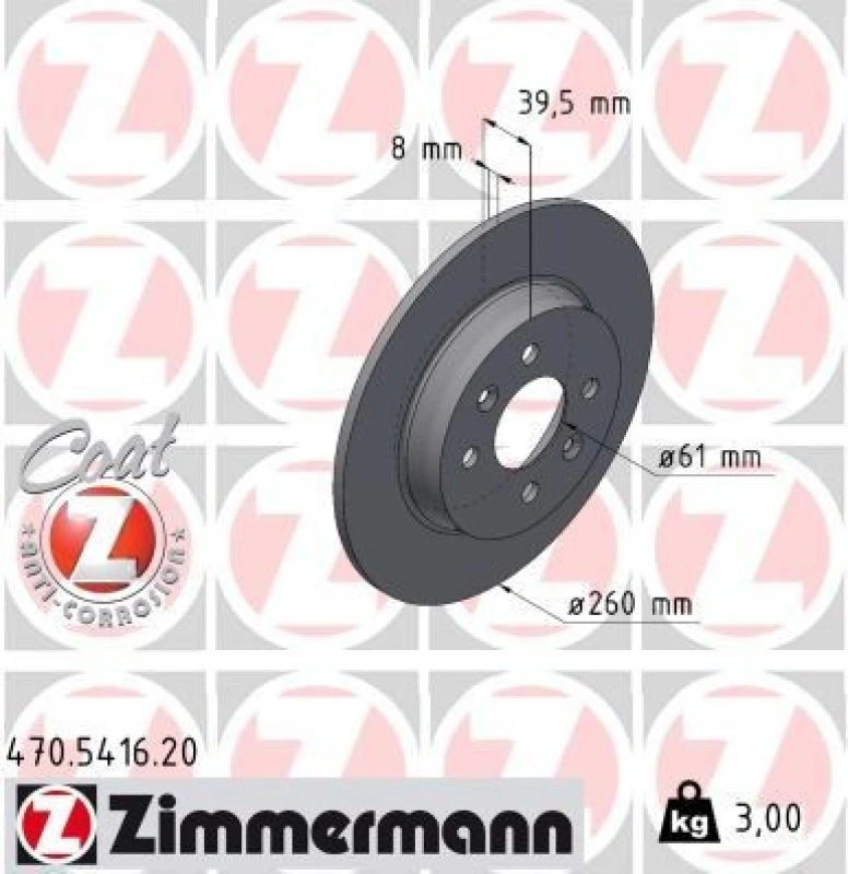 Image of ZIMMERMANN Brake disc ZIMMERMANN 470.5416.20