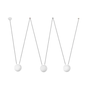 Image of Mine 3 Light Ceiling Pendant White, Wood, E27