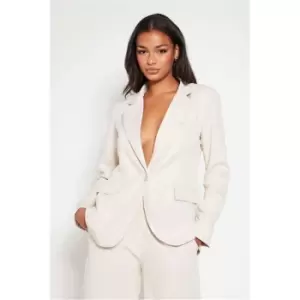 Image of I Saw It First Petite Woven Single Breasted Tailored Blazer - Brown
