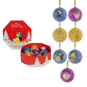 image of Disney Beauty & The Beast Set of 7 Baubles