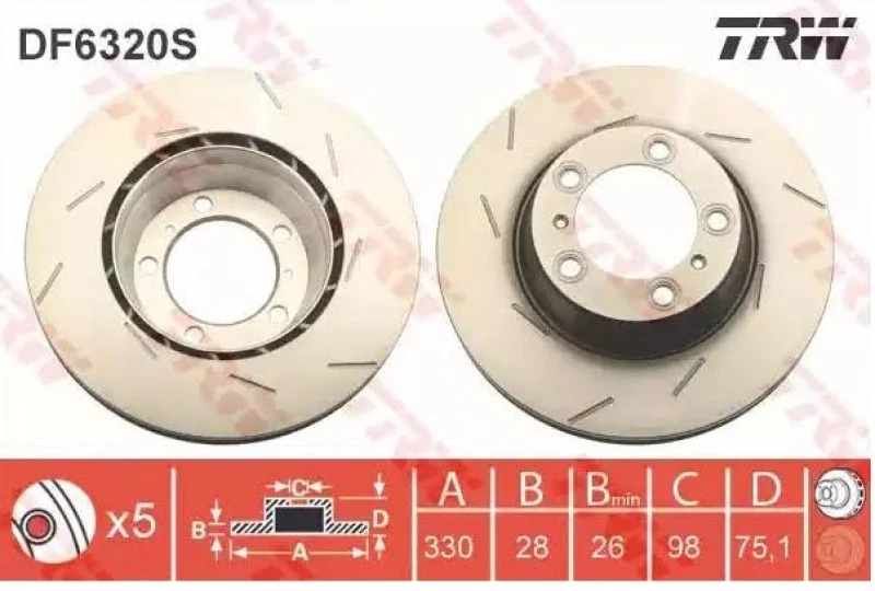 Image of Brake disc TRW DF6320S