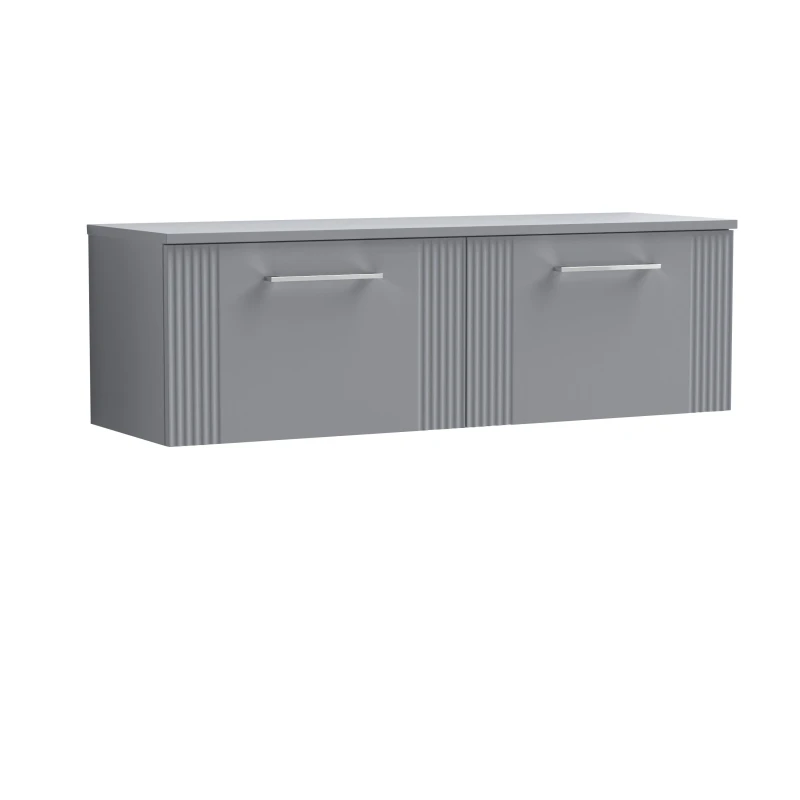 Image of Balterley 2 Drawer Wall Hung Vanity Colour Match Worktop Grey 1200mm Grey