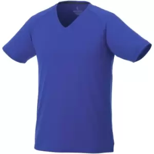 image of Elevate Mens Amery Short Sleeve Cool Fit V-Neck T-Shirt (L) (Blue)