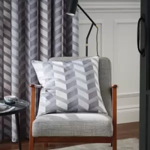 image of Hyperion Interiors Evander Geometric Cushion Grey