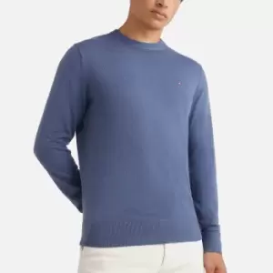 Image of Tommy Hilfiger Mens Pima Organic Cotton & Cashmere Crew Neck Jumper - Faded Indigo - XXL