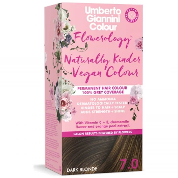 image of Umberto Giannini Flowerology Naturally Kinder Colour - Dark Blonde 7.0 195ml