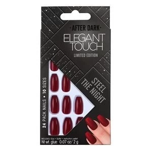 image of Elegant Touch Trend Fake Nails - After Dark Steel the Night Red