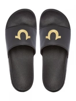 Image of True Religion Logo Front Sliders Black
