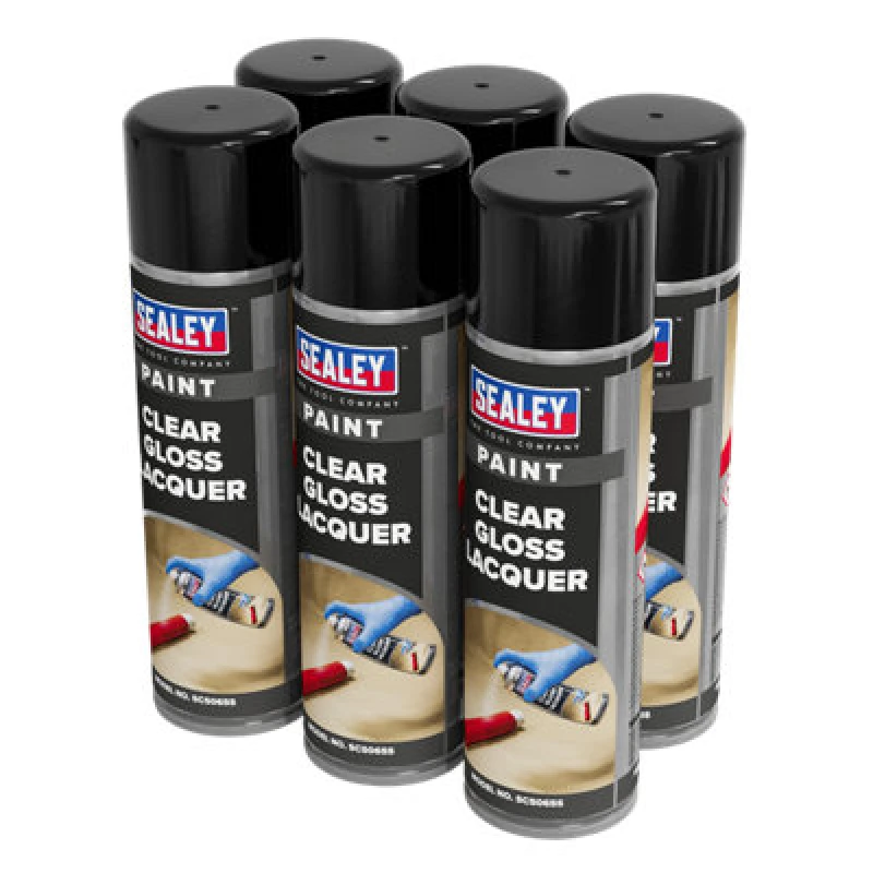 Image of Sealey Gloss Lacquer 500Ml, Clear - Pack Of 6