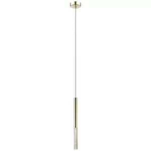 Image of Zumaline Lighting - Zumaline One Integrated LED Pendant Ceiling Light, French Gold, Clear, 3000K, 450Lm