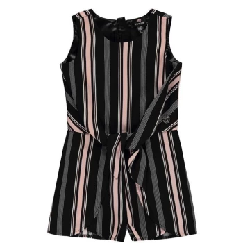 image of Firetrap Frill Playsuit Junior Girls - Black Stripe