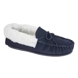 Image of Mokkers Womens/Ladies Emily Moccasin Slippers (7 UK) (Navy)