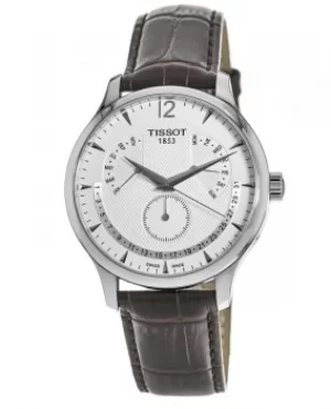 Tissot T-Classic Tradition Perpetual Calendar Silver Dial Leather Strap Mens Watch T063.637.16.037.00 T063.637.16.037.00