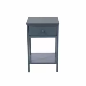 image of Options Blue Shaker 1 Drawer Petite Bedside Cabinet Blue