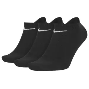 image of Nike Unisex Adult Lightweight Liner Socks (Pack of 3) (S) (Black/White)