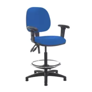 Image of Dams MTO Jota Draughtsmans Chair with Adjustable Arms - Blizzard Grey