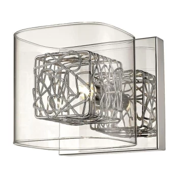 Image of Spring Lighting - 1 Light Indoor Glass Wall Light Chrome, G9