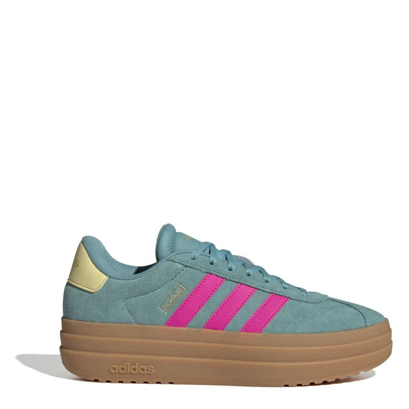 Image of adidas VL Court Bold Womens Trainers Teal/Pink/Yllw female 4 (36.7)