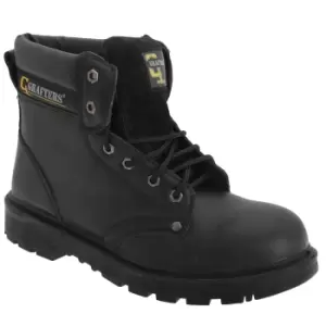 Image of Grafters Mens Apprentice 6 Eye Safety Toe Cap Boots (10 UK) (Black)