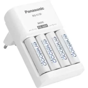 Image of Panasonic BQ-CC51 + 4x eneloop AA Charger for cylindrical cells NiMH AAA , AA
