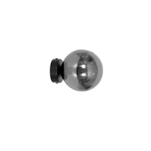 Image of Rossi Black Wall Lamp with Graphite Glass Shades, 1x E14