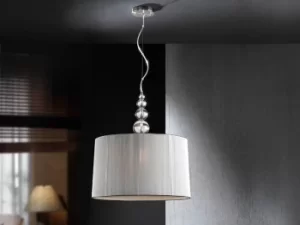 Image of Mercury 3 Light Cylindrical Ceiling Pendant Chrome, Grey, E27
