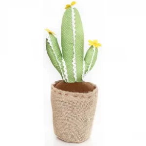 Image of Light Green with Lace Cactus Doorstop 34cm