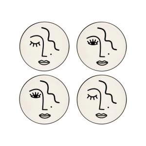 image of Sass & Belle Abstract Face (Set of 4) Coasters