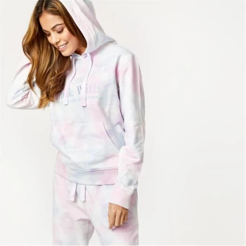 image of Jack Wills Hunston Graphic Logo Hoodie - Multi Tie Dye