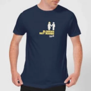 Image of Plain Lazy Blonds Not Bombs Mens T-Shirt - Navy - M