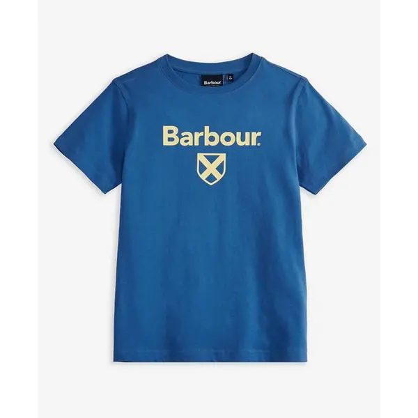 Image of Barbour Boys Essential Shield T-Shirt - Blue 14-16Y/XXL