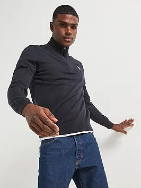 Image of Paul Smith PS 1/4 Zebra Logo Zip Knit Dark Navy