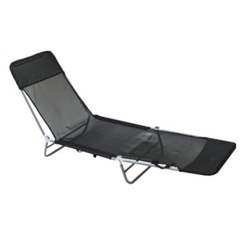 Image of Oypla Folding Reclining Sun Lounger Black unisex