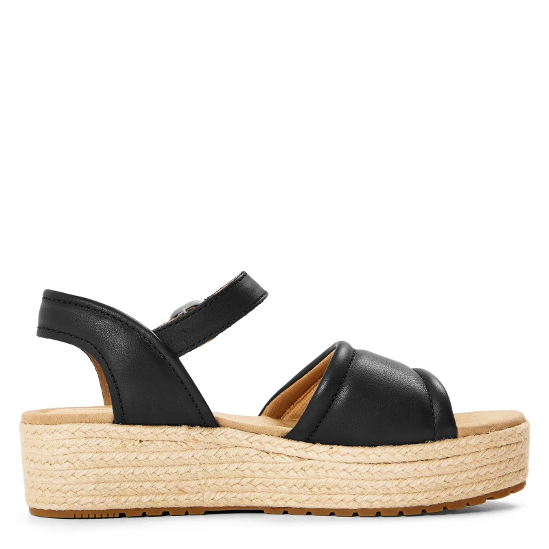 Image of Timberland Womens Backstrap Flatform Sandals Flatform Sandals 3.5 (36) Black 23283603235