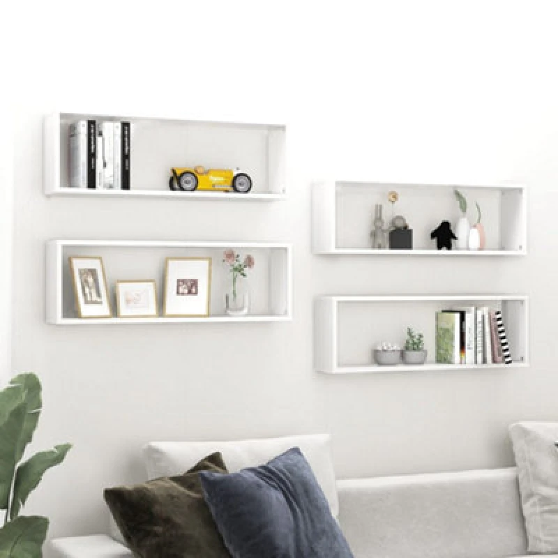 Image of VIDAXL Vidaxl - Wall Cube Shelf 4 pcs White 80x15x26.5cm Engineered Wood 8720286595251