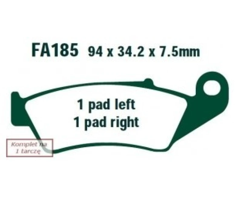 Image of EBC Brakes FA185TT Brake pad set Brake Pad Set,disc brake (402)
