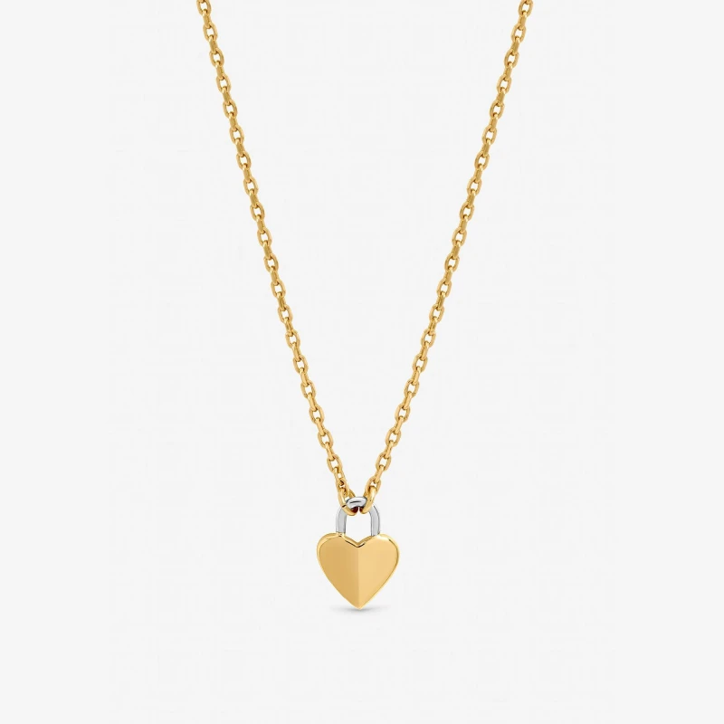Image of Inicio Two Tone Heart Pendant - Gift Pouch Pendant Necklaces One Size Silver 41454911000