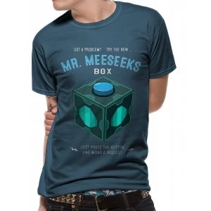 image of Rick And Morty - Meeseeks Box Mens Small Short Sleeve T-Shirt - Blue