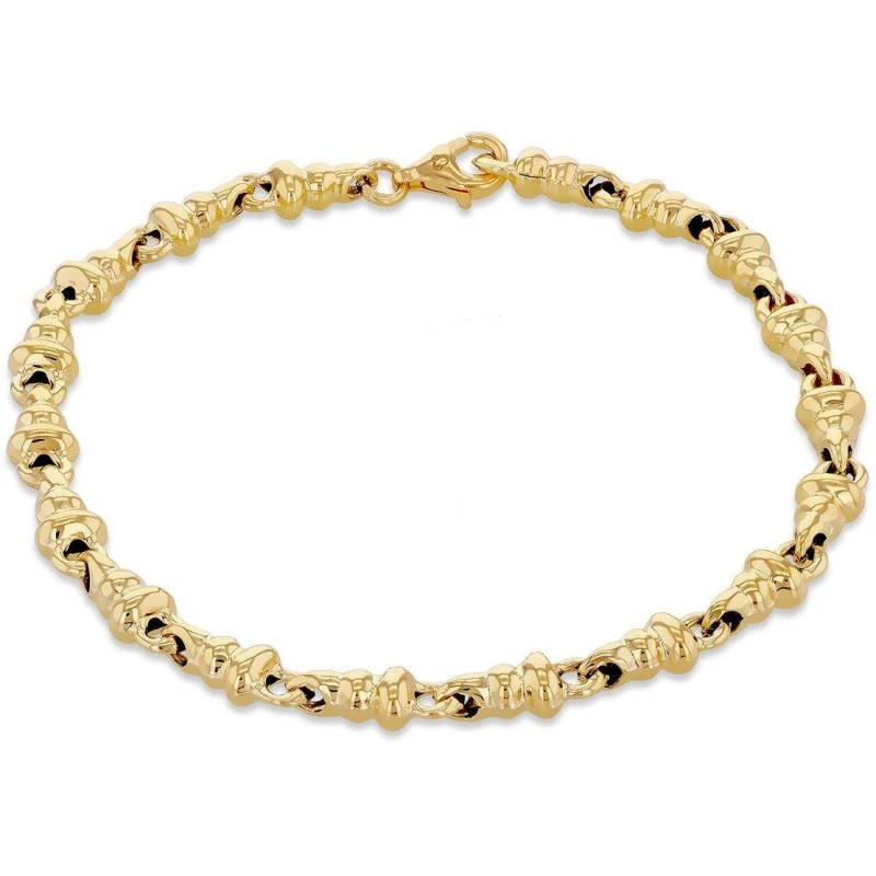 Image of Be You 9ct Gold Dumb Bell Bracelet Yellow Gold female 7.25in