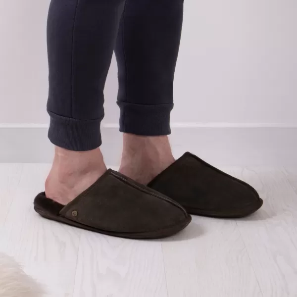 Image of Just Sheepskin Donmar Sheepskin Mens Slippers Chocolate (Brown)