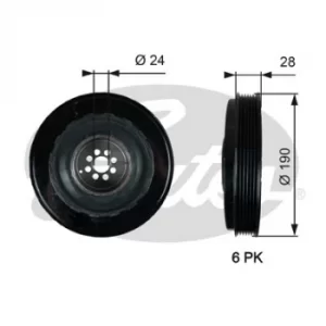 Image of GATES Torsional Vibration Damper TVD1133 For Crankshaft Pulley