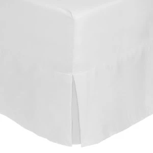 image of Catherine Lansfield White Non-Iron Plain Dye Pleated Fitted Valance Sheet - King